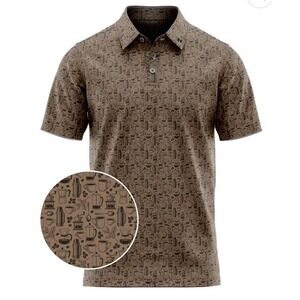 Fore Fathers Short Sleeve Performance Polo Shirt Golf Dad Coffee Rise & Grind XX